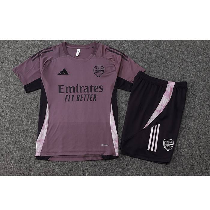 Tuta da Track Arsenal Manica Corta 2024-2025 Grigio Purpura - Pantaloncini